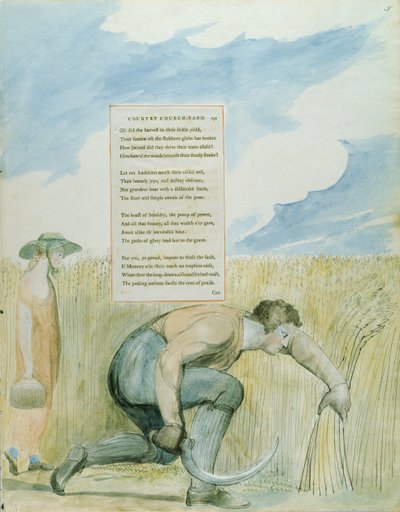 Elegy written in a Country Church-yard, design 109 from The Poems of Thomas Gray by William Blake